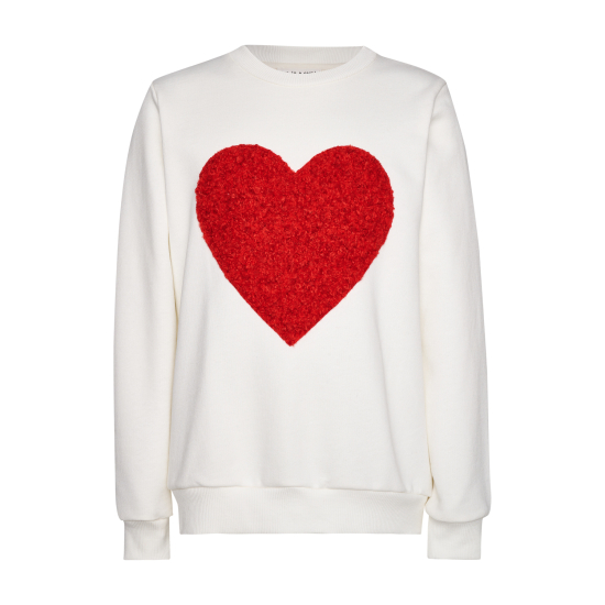 TWO IN A CASTLE WHITE BLOUSE WITH RED HEART